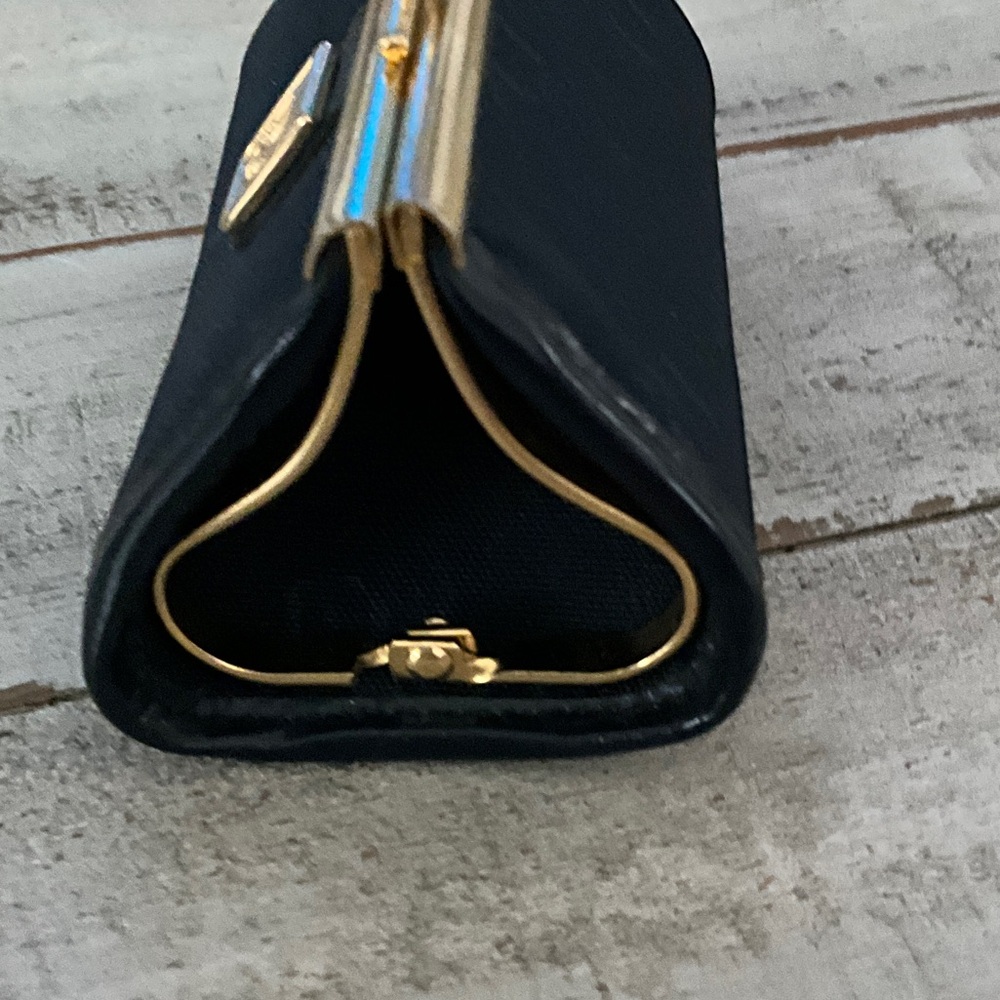 Vintage Dior Navy Canvas Key Pouch with Gold-Tone Frame - Picture 5 of 9